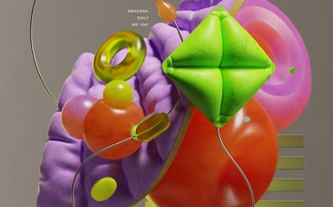 Abstract 3d compositions and colorful textures