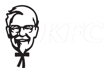 a kfc logo with a man in a tie