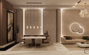 Modern living room with elegant furniture 