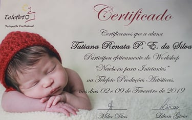 Fotógrafa Taty Pacheco Certificado Fotografia Newborn