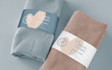 Cute and gentle Logo and Brand Identity for baby store Mommy's Hero, packaging