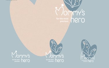 Cute and gentle Logo and Brand Identity for baby store Mommy's Hero, logo versions