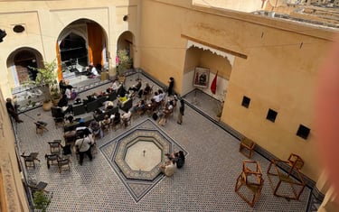 view of the riad courtyard at the nomadic african studio