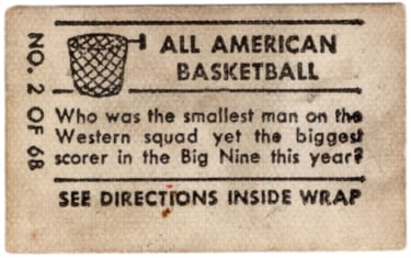 1948 Magic Photos Basketball Card Murray Wier No 2 of 6B University of Iowa (back)