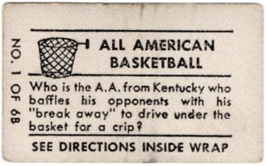 No 1 of 6B Ralph Beard Rare Topps Photo Magic Thrills Basketball Card