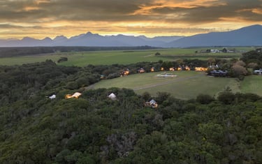 aerial view of Elevate Retreats accommodation at Misty Mountain Reserve