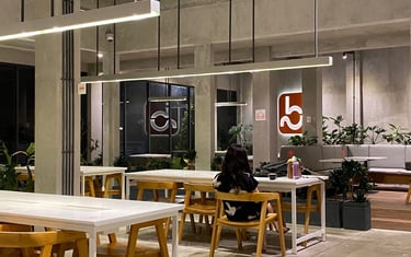 Industrial interior cafe
