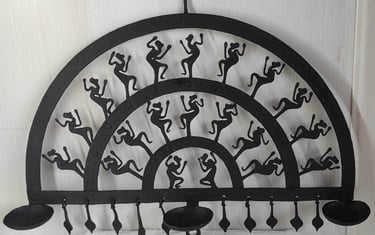 "Twisted wire motif hanging oil lamp–handmade iron décor-Export-grade"