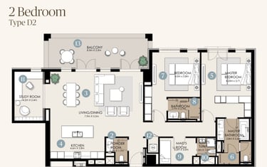 nawayef park views 2 bedroom designs