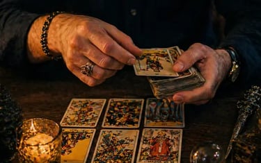 Cartomante online realizando consulta com tarot