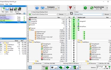Interface do Freefilesync no Windows - Backup