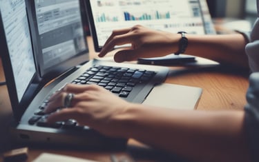 A team of accountants collaborating on financial reports.