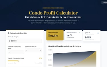 Preconstruction Calculadora de Retorno de la Inversión I WebPro247