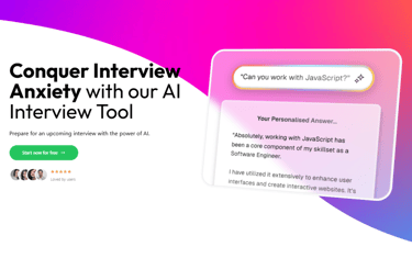 Image with the text conquer Interview Anxiety with our AI Interview Tool