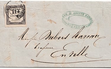 1859: Lettre de et pour MAUBEUGE datant de février 1859.