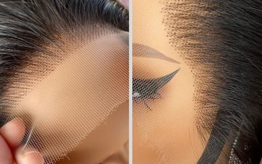 Microscopic single knots on a luxury Swiss lace frontal manufactured by VietSilkHair