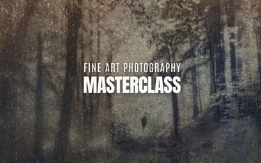Fine Art Photography Masterclass - A moody, textured forest scene with a lone figure in the distance