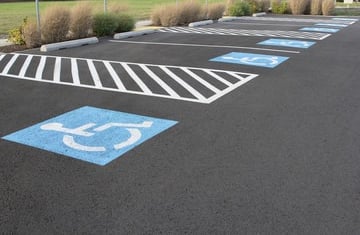 Freshly painted ADA-compliant parking spaces