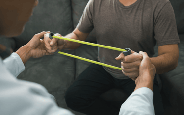exercise therapy using elastic resistance at bremj singapore toa payoh