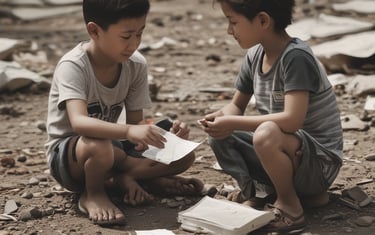 Close-up of hands signing immigration documents.