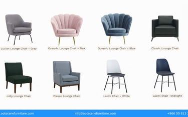 Lounge Chairs, Standard Chairs & Dining Sets for Rent & Purchase | KSA, Riyadh, Jeddah, Dammam