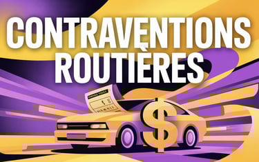 Contraventions routières sortant du pare-brise d'une voiture