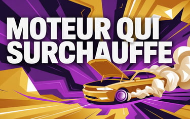 Moteur qui surchauffe sur une voiture en fumée