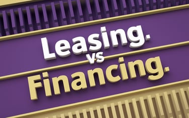 a sign that says leasing vs. financing