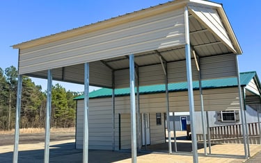 Covered carport metal structure – Caney Creek Sheds