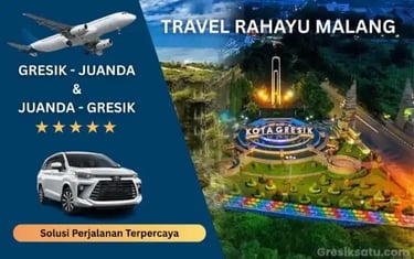 Travel Gresik ke Juanda dan Juanda ke Gresik dari Travel Rahayu Malang pakai mobil Avanza putih