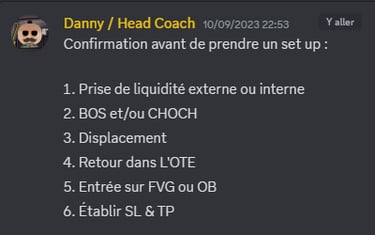 Confirmation avant de prendre un set up