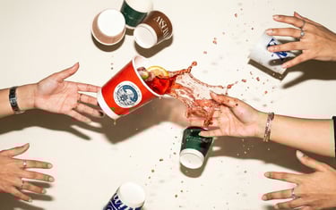 Custom printed double wall cups UAE: Premium 4oz, 6.5oz, 8oz coffee cups.