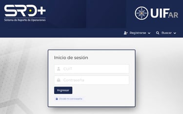 Presentación del Informe ante la UIF (SRO+)