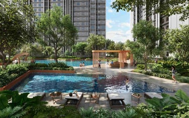 Whispering pool relaxation area near RTS Bukit Chagar station