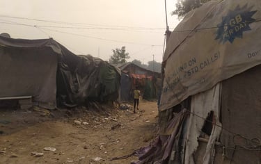 The Kishan Vihar. slum in Delhi.