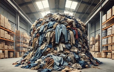 a pile of clothes stacked on top of each other