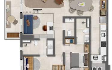 Planta do apartamento de 95M²