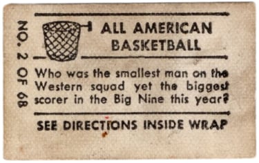 1948 Magic Photos Basketball Card Murray Wier No 2 of 6B University of Iowa (back)