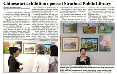 Chinese Art exhibition, Stratford Public Library, Translation