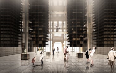 This image depicts the interior of the slavery museum, a project in Scotland, the United Kingdom.