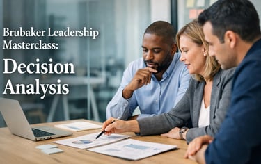 Data-driven decision analysis framework for business efficiency consultants and managers.