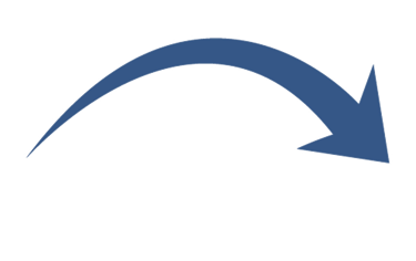 a blue arrow pointing up to the left side of a blue arrow