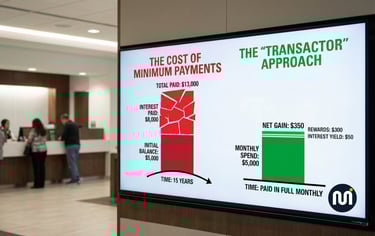 A graph showing a $5,000 balance paid off at minimums