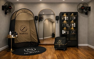 BTan LLC, private spray tan studio in Lexington, KY with Norvell equipment