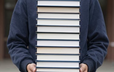 Close-up of hands holding a passport and visa documents on a dark background.