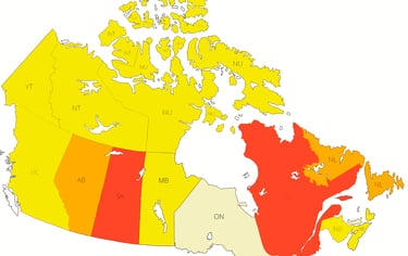 mapa canada colores