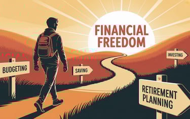 Financial freedom path with multiple income streams, make money online, side hustles, passive income