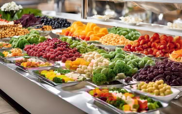 A selection of vegan foods