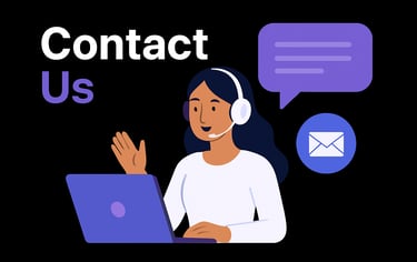 Help Desk team girl with headset and laptop available for support