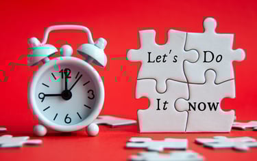 a clock with a puzzle piece and a clock on it